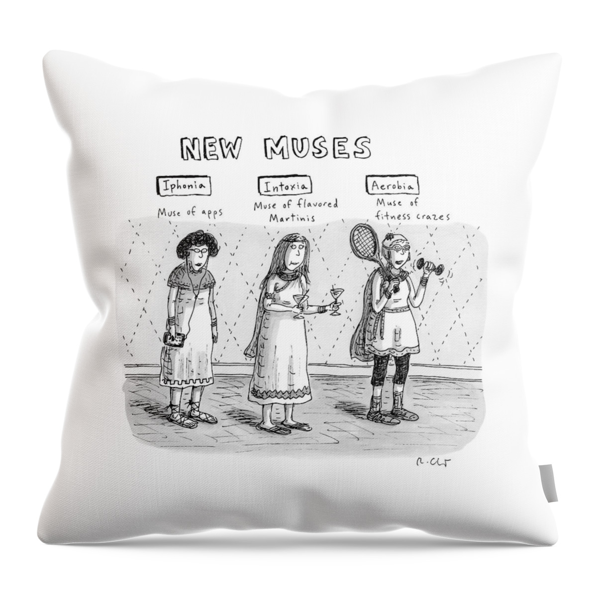 Three Women Are Dressed Up In Different Outfits Throw Pillow