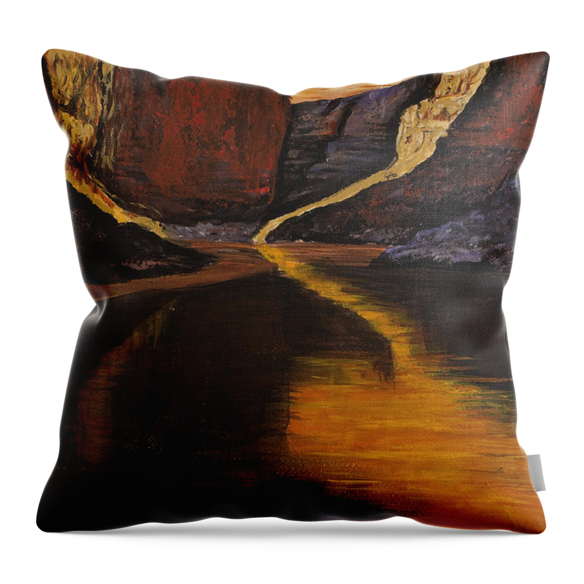 Landscape Throw Pillow featuring the painting Through The Cracks by Darice Machel McGuire