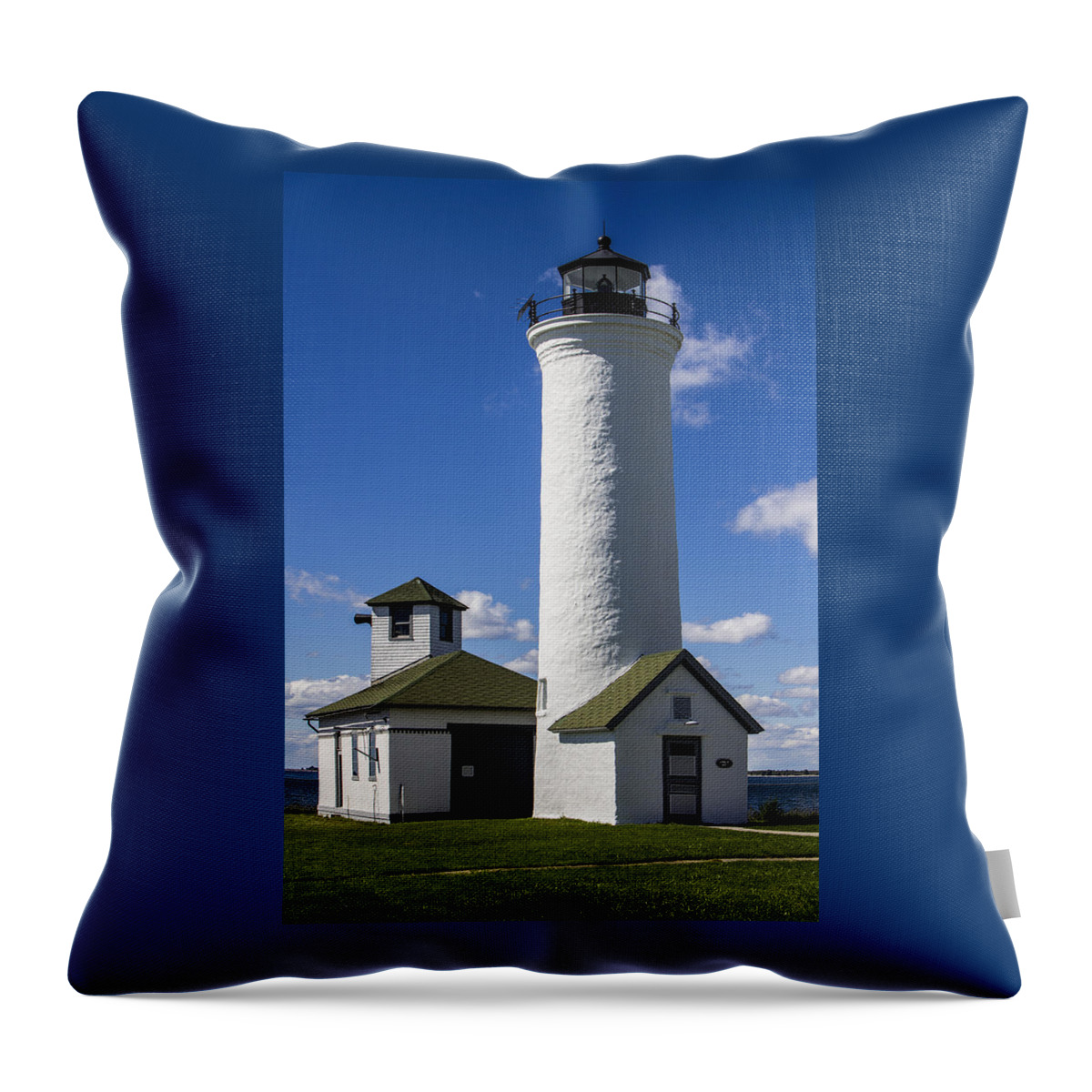 Architecture Throw Pillow featuring the photograph Tibbetts Point Lighthouse by Ben and Raisa Gertsberg