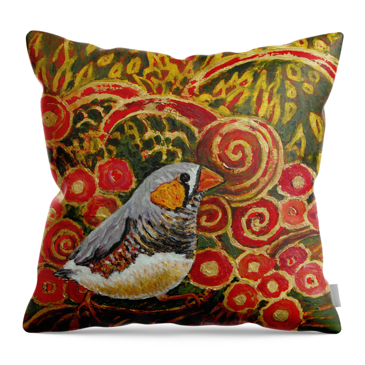 Oil On Panel Throw Pillow featuring the painting Tickled in Pink by Gina Grundemann