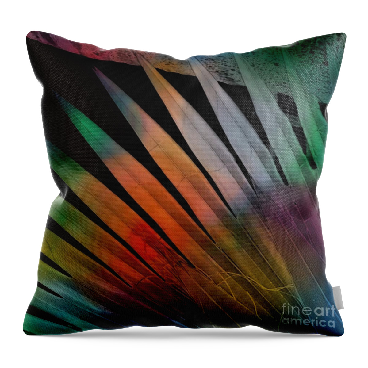 Abstract Throw Pillow featuring the digital art Tie Dyed by Christine Fournier