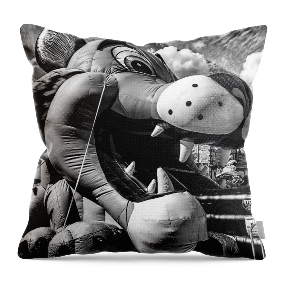 Christopher Holmes Photography Throw Pillow featuring the photograph Tiger - BW by Christopher Holmes