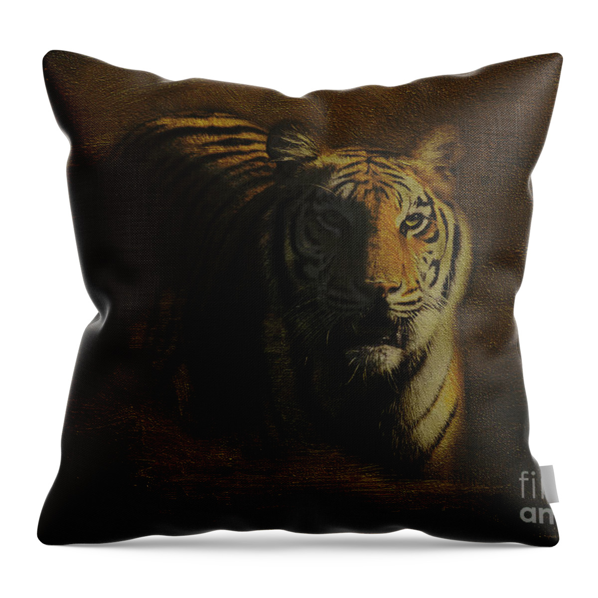 Tiger Throw Pillow featuring the photograph Tiger Art by Jayne Carney