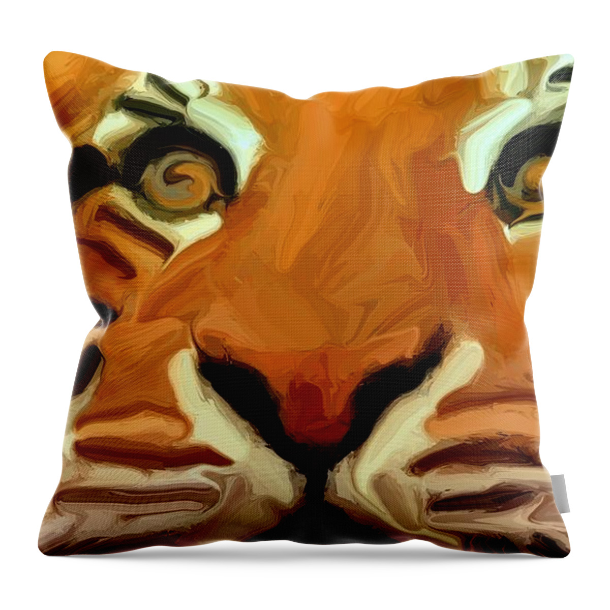Tiger Throw Pillow featuring the digital art Tiger by Chris Butler
