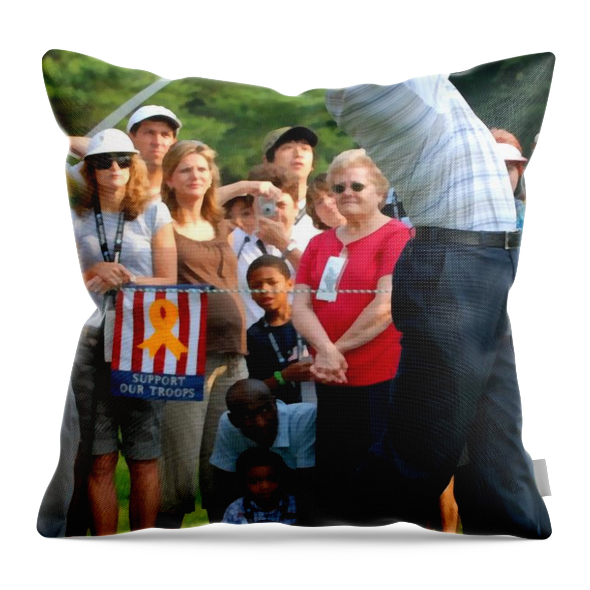 Molly Burgess Throw Pillow featuring the digital art Tiger Woods by Molly Burgess
