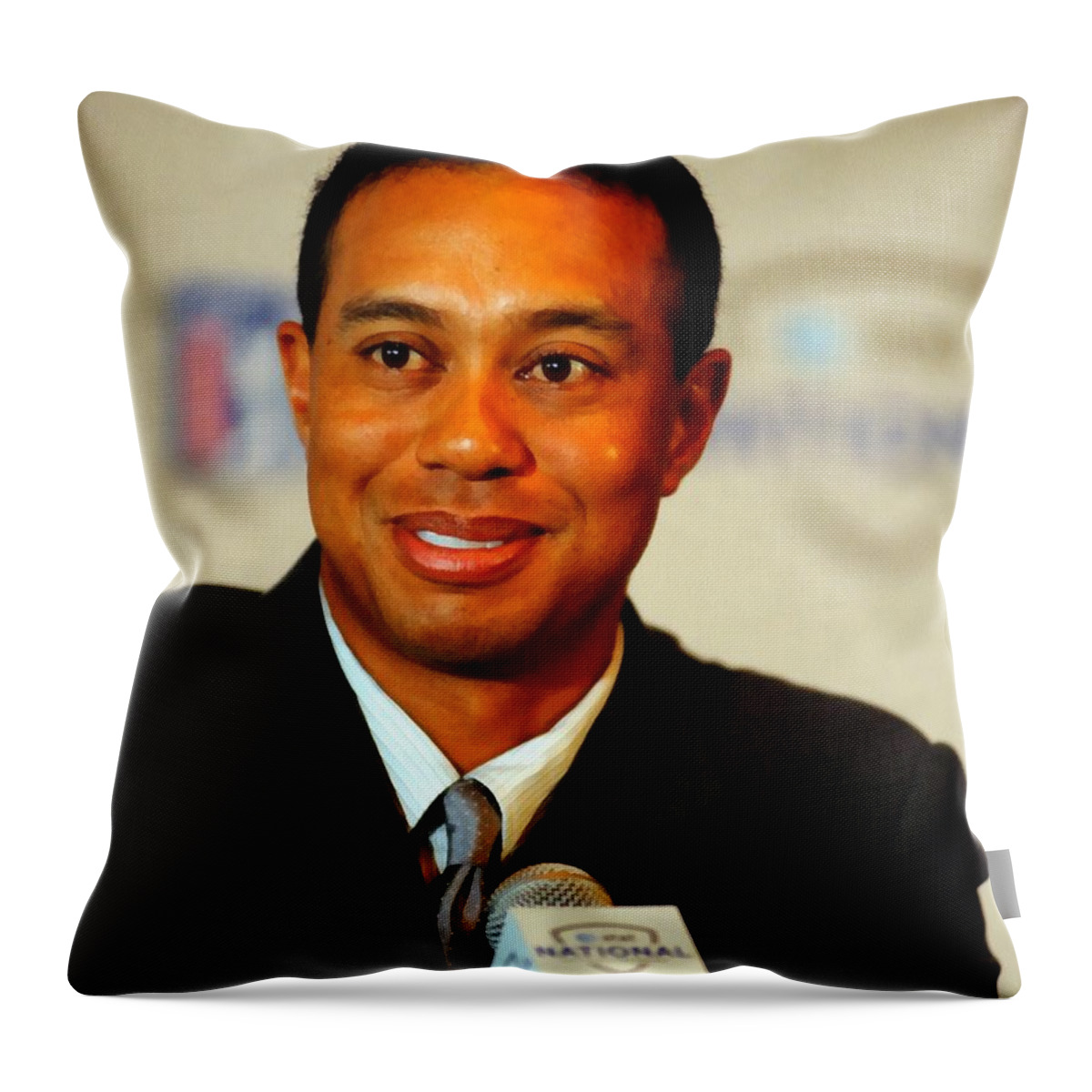 Tim Hipps Throw Pillow featuring the digital art Tiger Woods by Tim Hipps