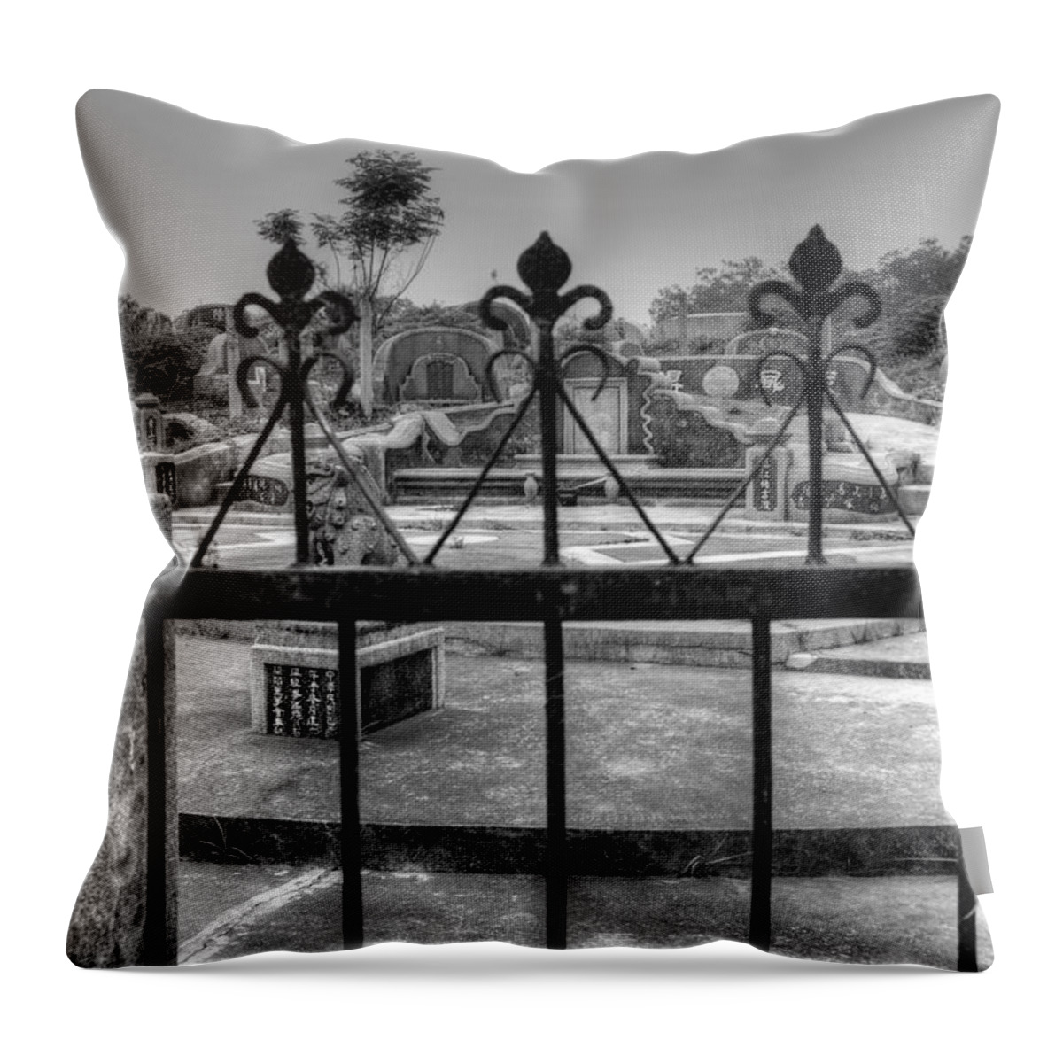 Cemetery Throw Pillow featuring the photograph Til Death Do Us Part by Bill Hamilton