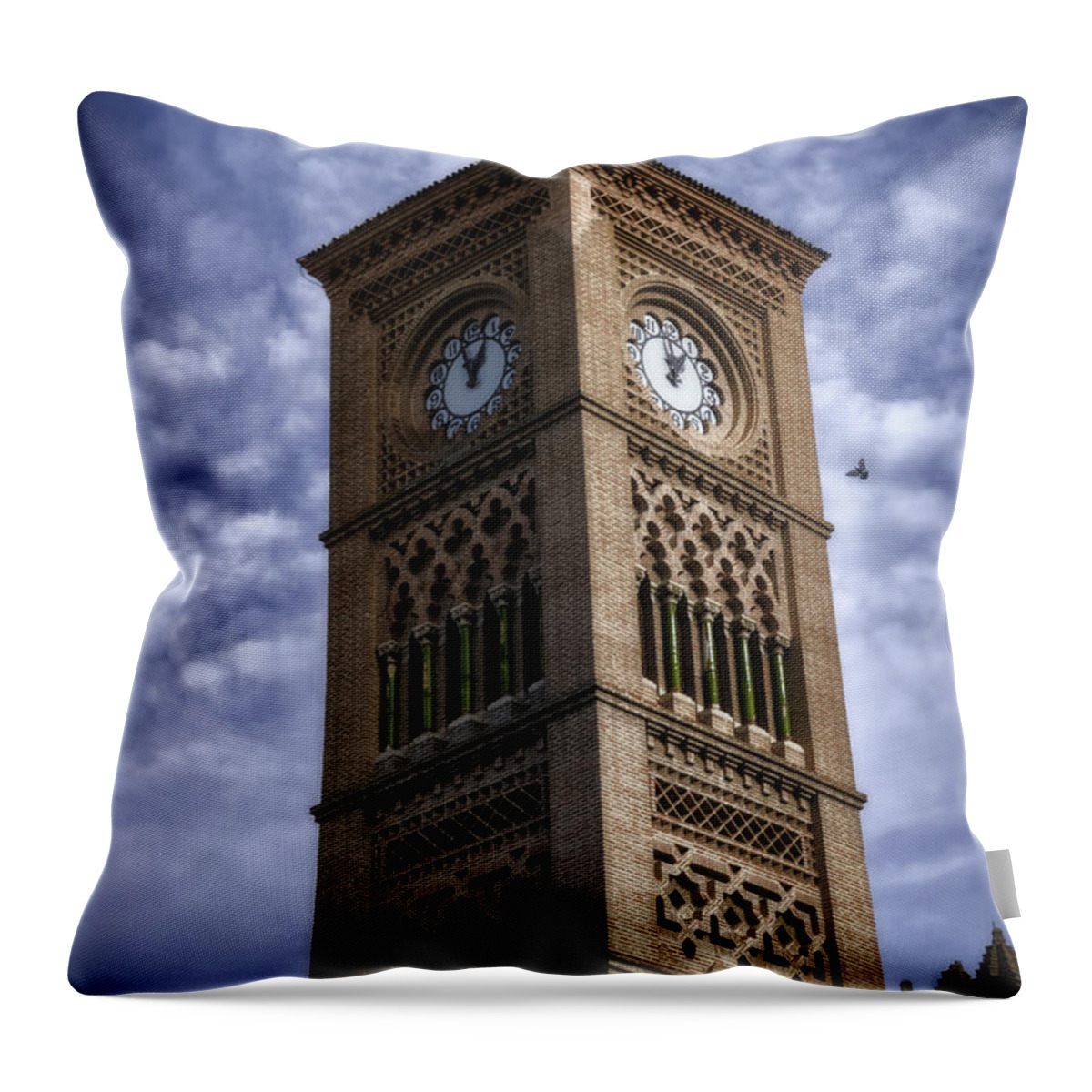 Madrid Throw Pillow featuring the photograph Time for the Train by Joan Carroll