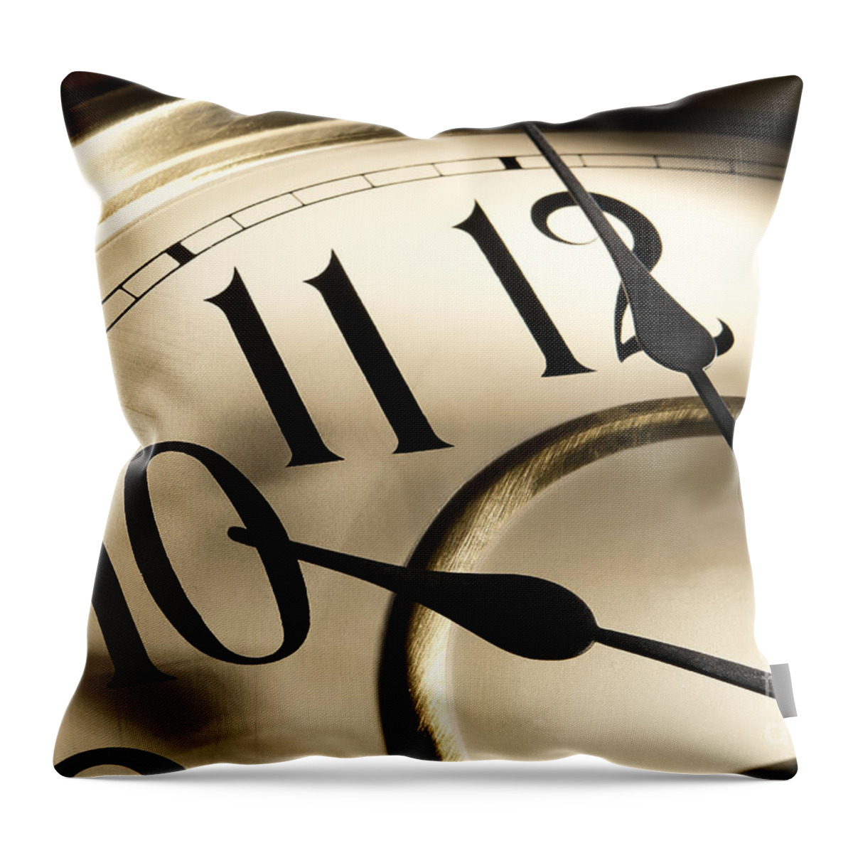 Clock Throw Pillow featuring the photograph Time Goes By by Olivier Le Queinec