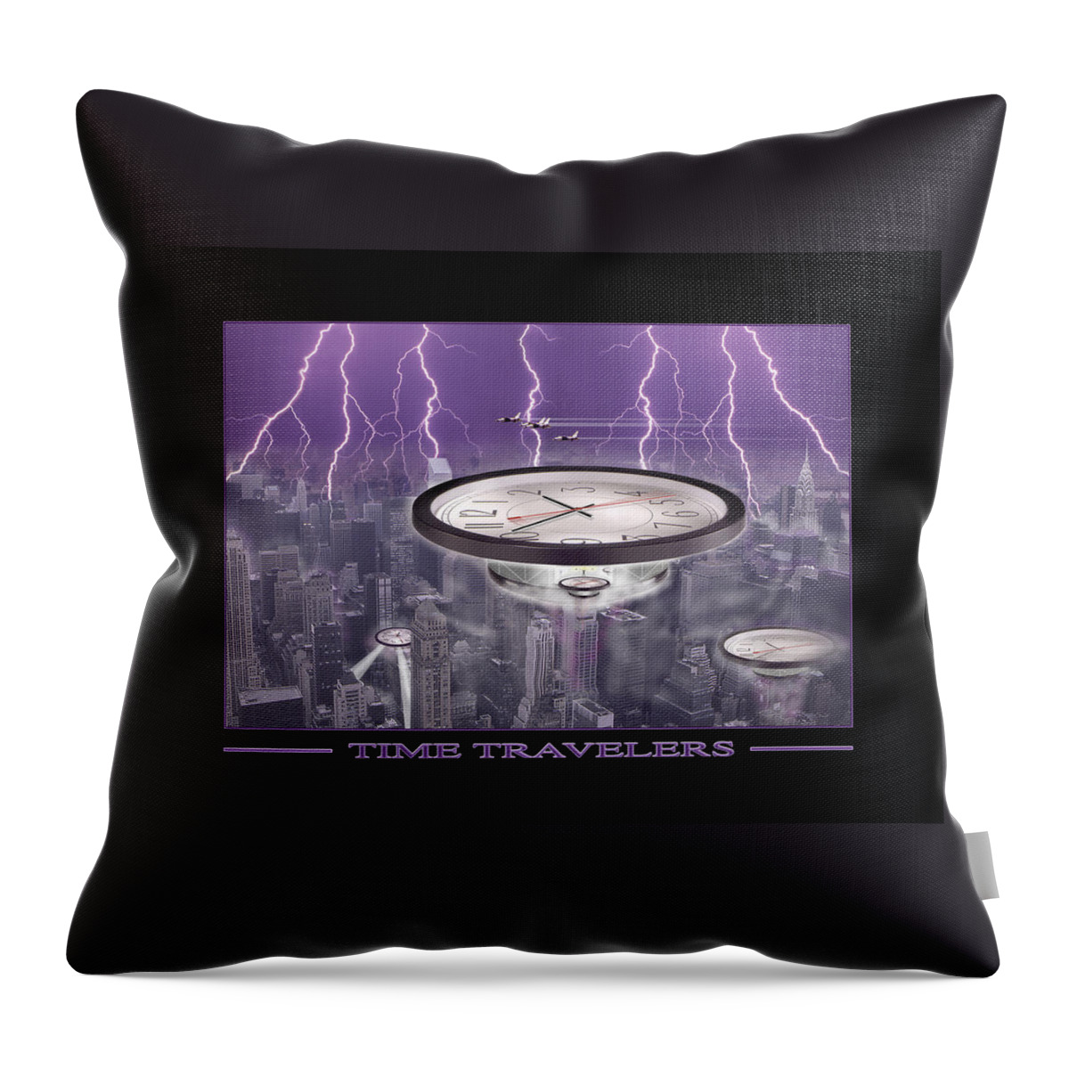 Cityscape Throw Pillow featuring the photograph Time Travelers by Mike McGlothlen