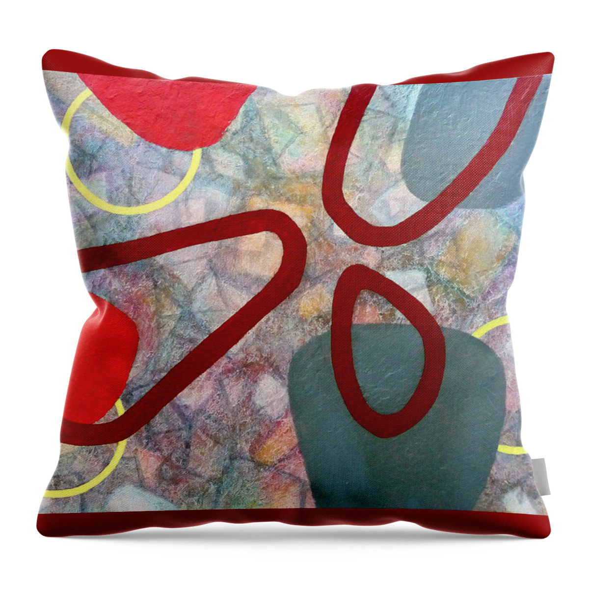 Abstract Throw Pillow featuring the painting Time Warp - For Mica by Jim Whalen