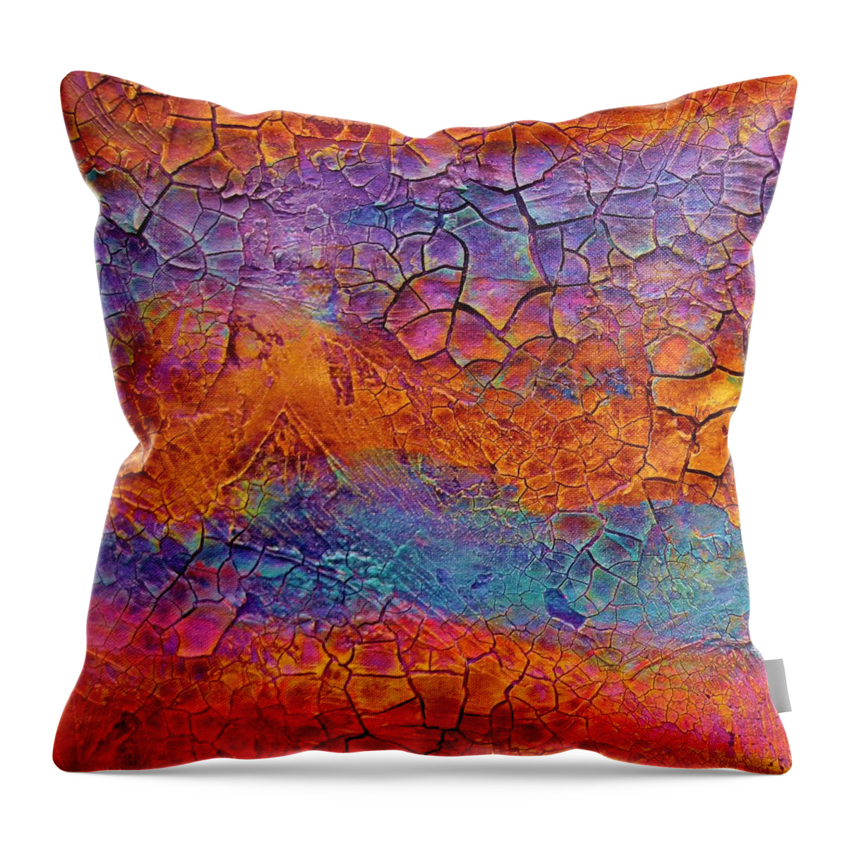 Textured Abstract Painting On Gallery Wrapped Canvas.one Of Two In The Set.would Like To Sell As A Set. Throw Pillow featuring the painting Timeline 1 by Alan Casadei