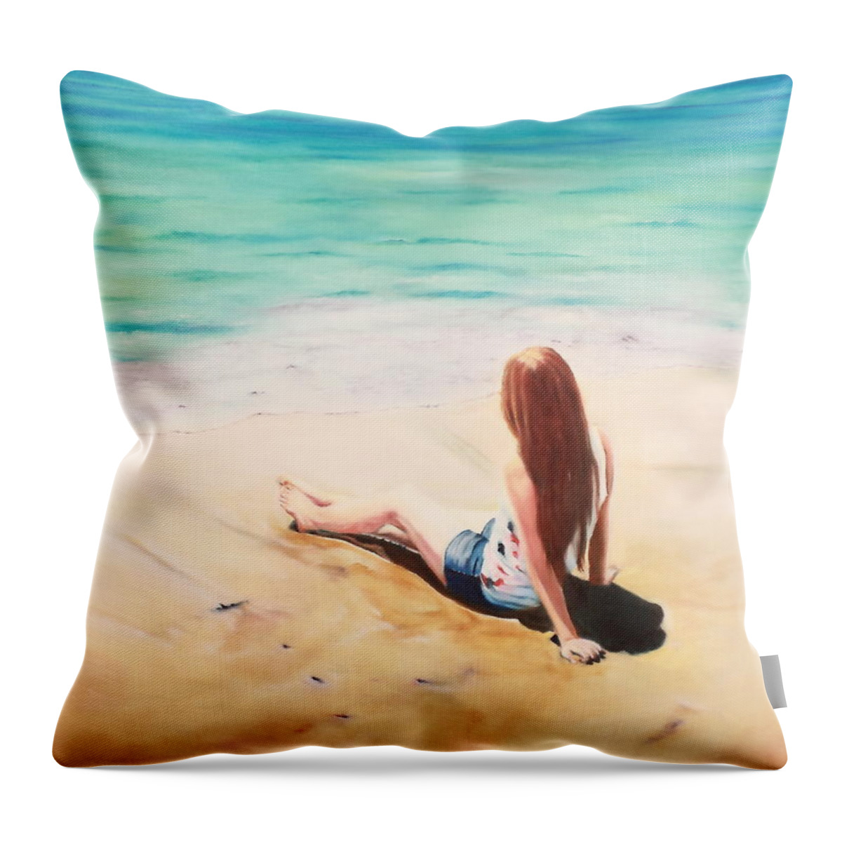 Figurative Throw Pillow featuring the painting Times of Refreshing by Jeanette Sthamann