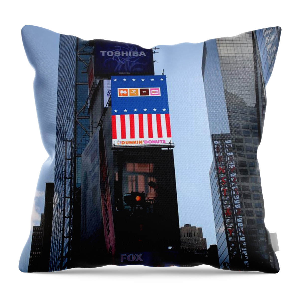 Times Square Throw Pillow featuring the photograph Times Square by John Telfer