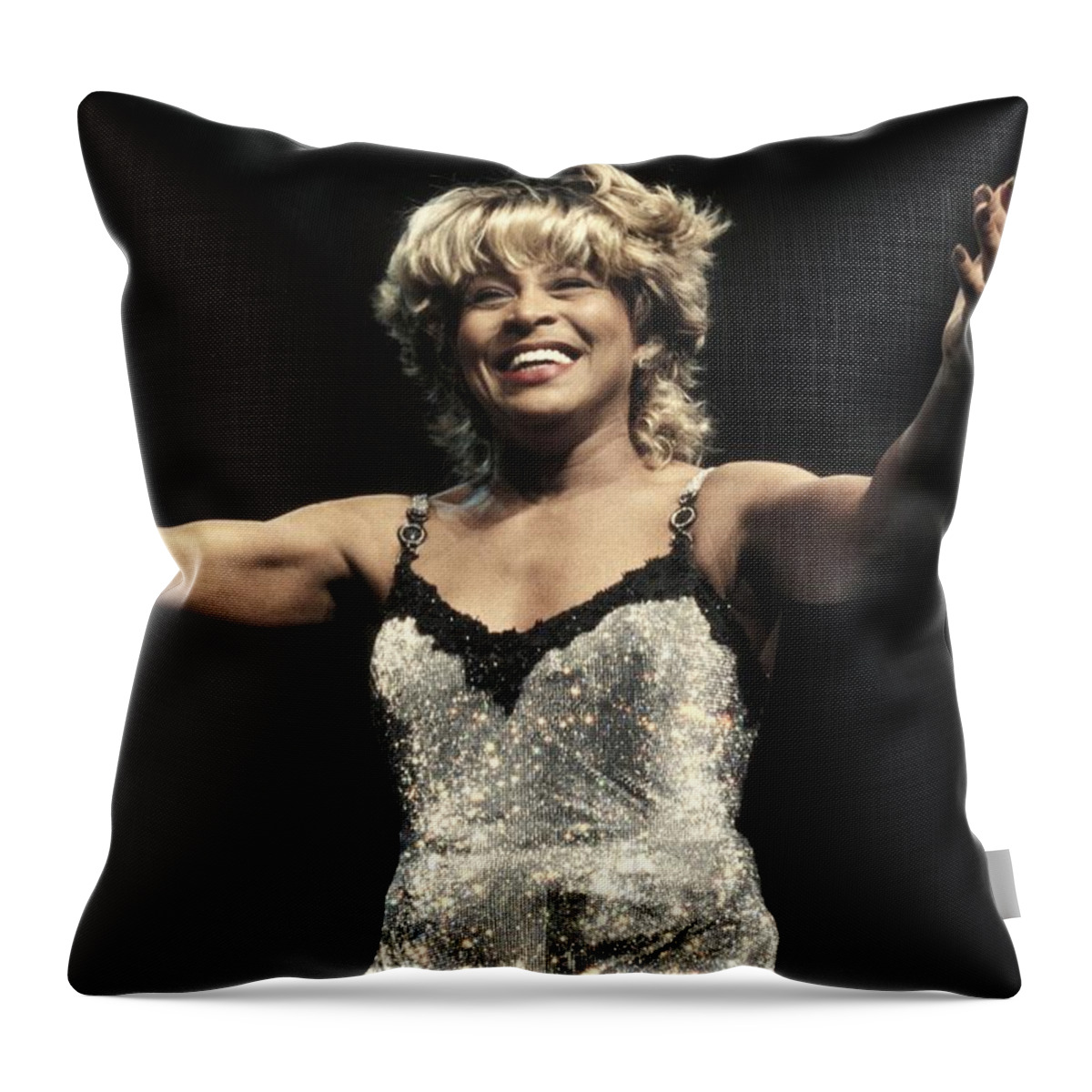 Rock 'n' Roll Throw Pillow featuring the photograph Tina Turner by Concert Photos
