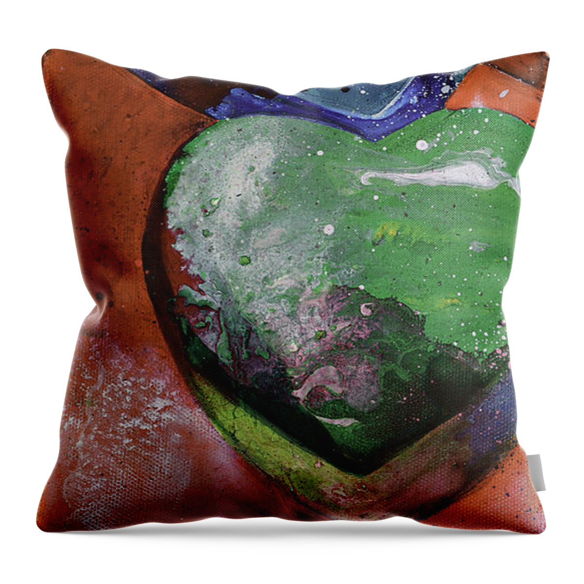 Kasha Ritter Throw Pillow featuring the painting Tina's Heart by Kasha Ritter