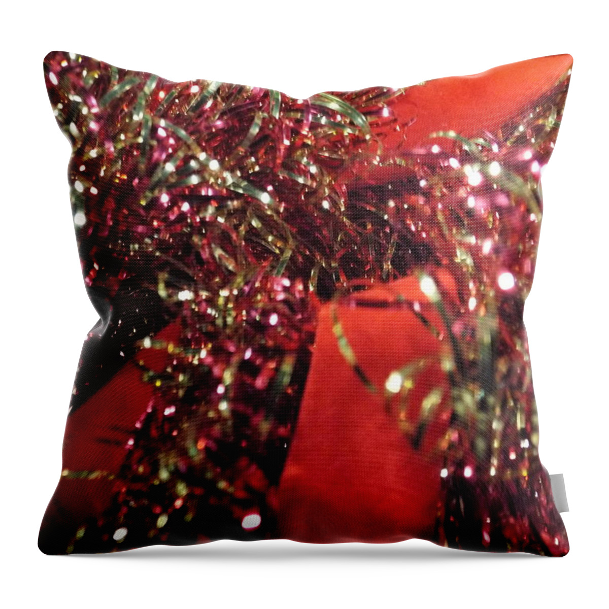 Non Duality Throw Pillow featuring the photograph Tinsel Town by Paula Andrea Pyle