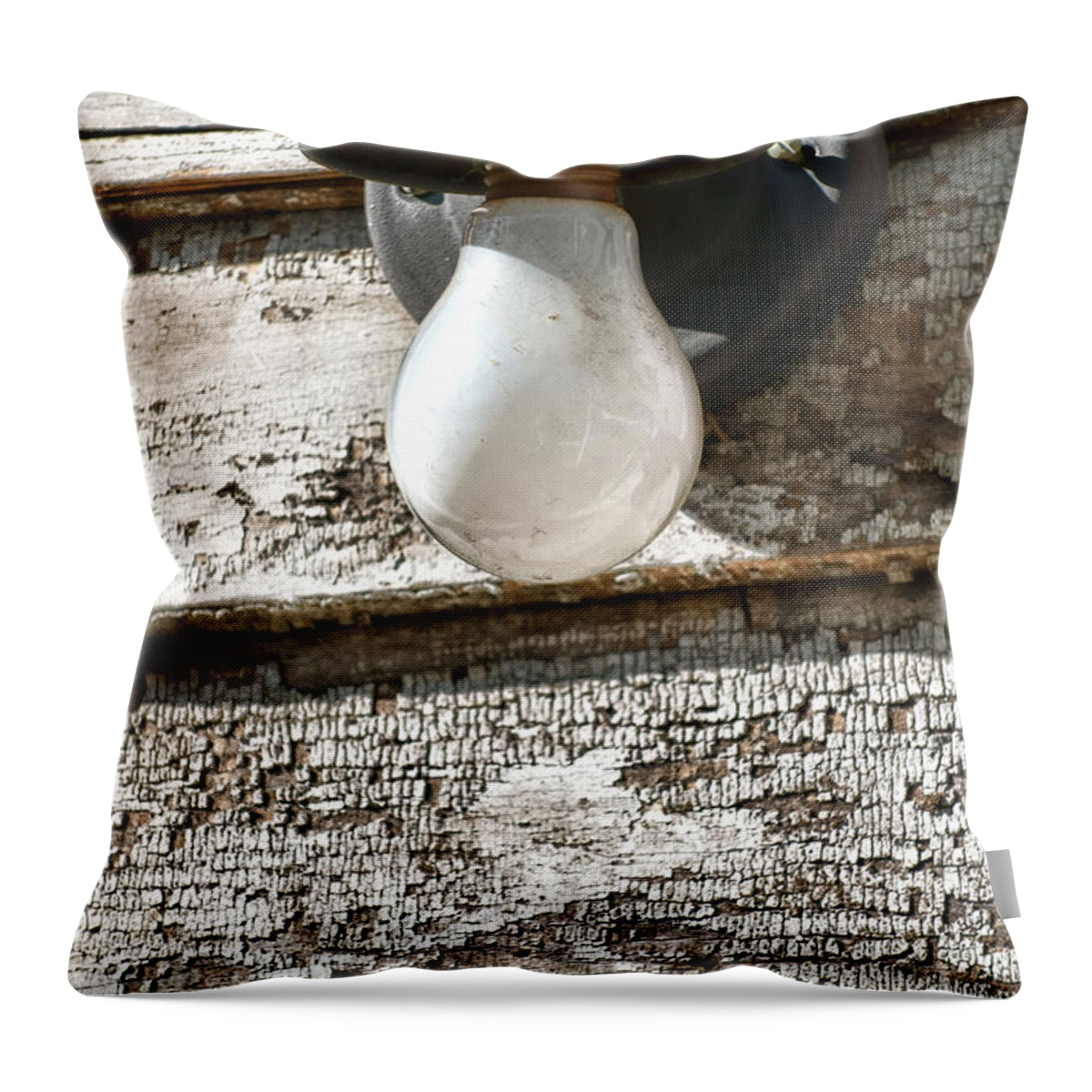 Incandescent Throw Pillow featuring the photograph Tired Light Bulb by Olivier Le Queinec