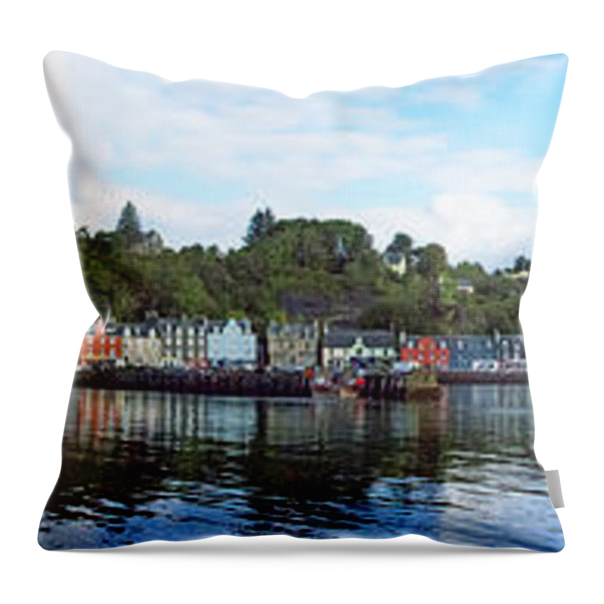 Tobermory Throw Pillow featuring the photograph Tobermory Panorama by Chris Thaxter