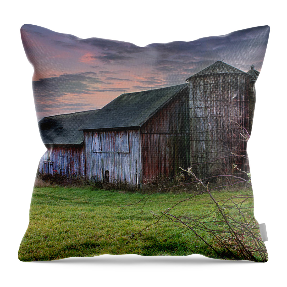 Red Barn Throw Pillow featuring the photograph Tobin's Barn by John Vose
