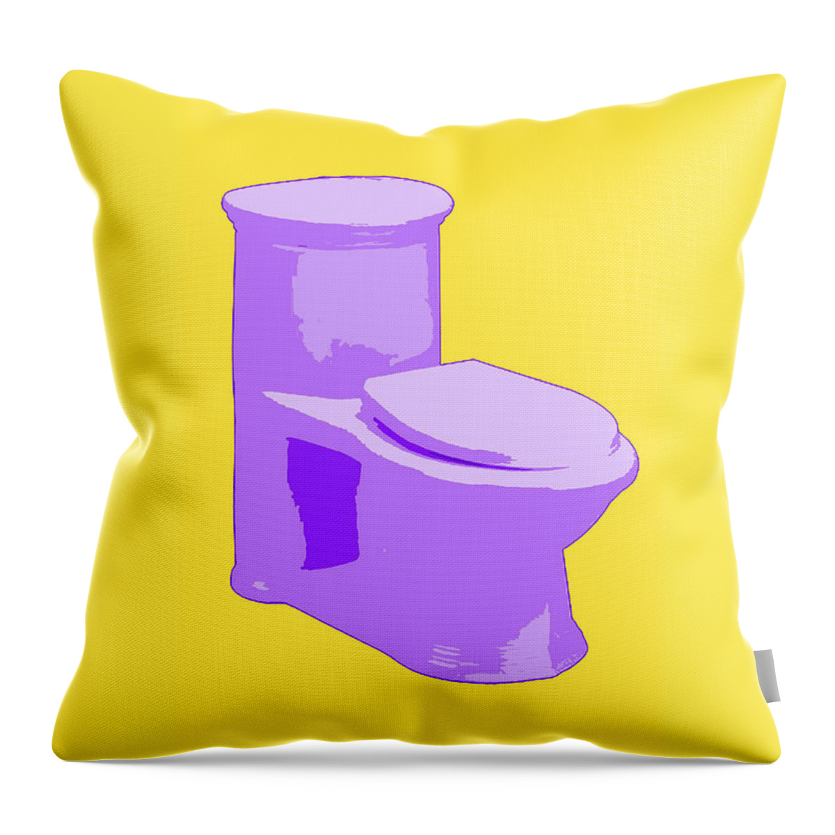 Toilet Throw Pillow featuring the painting Toilette in Purple by Deborah Boyd