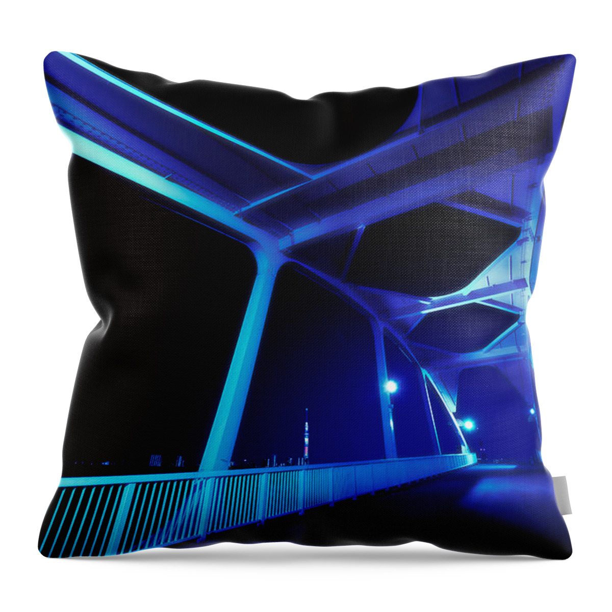 Tranquility Throw Pillow featuring the photograph Tokyo Bridge by Ikataro