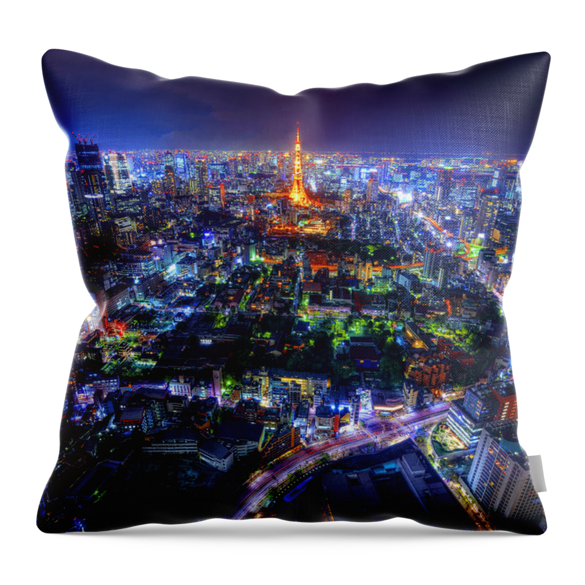 Tokyo Throw Pillow featuring the photograph Tokyo Dreamscape by Midori Chan