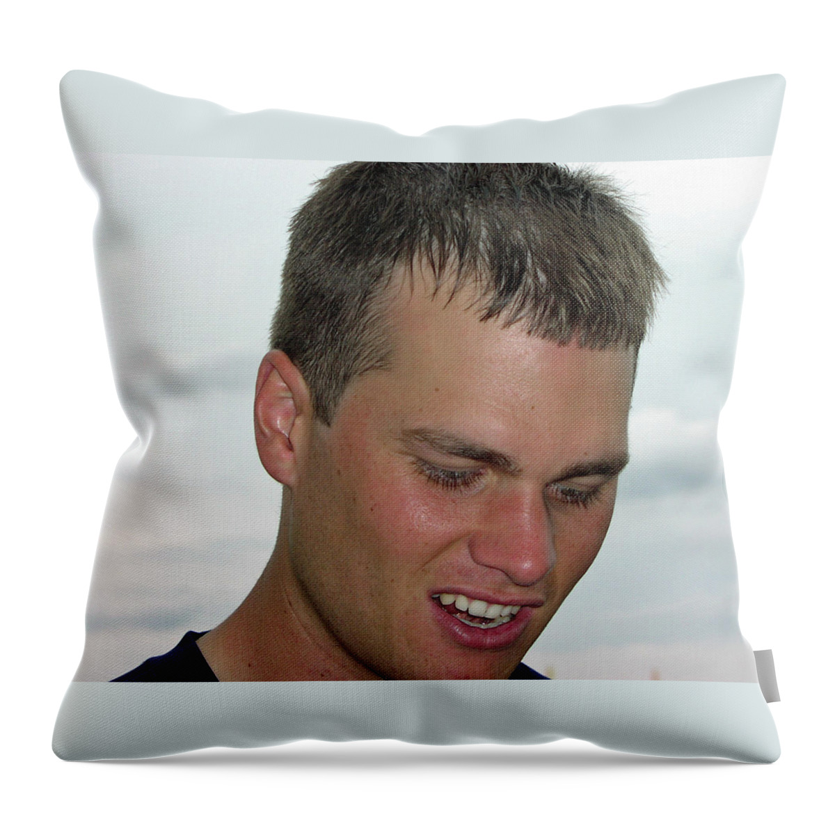 Tom Brady Throw Pillow featuring the photograph Tom Brady by Mike Martin