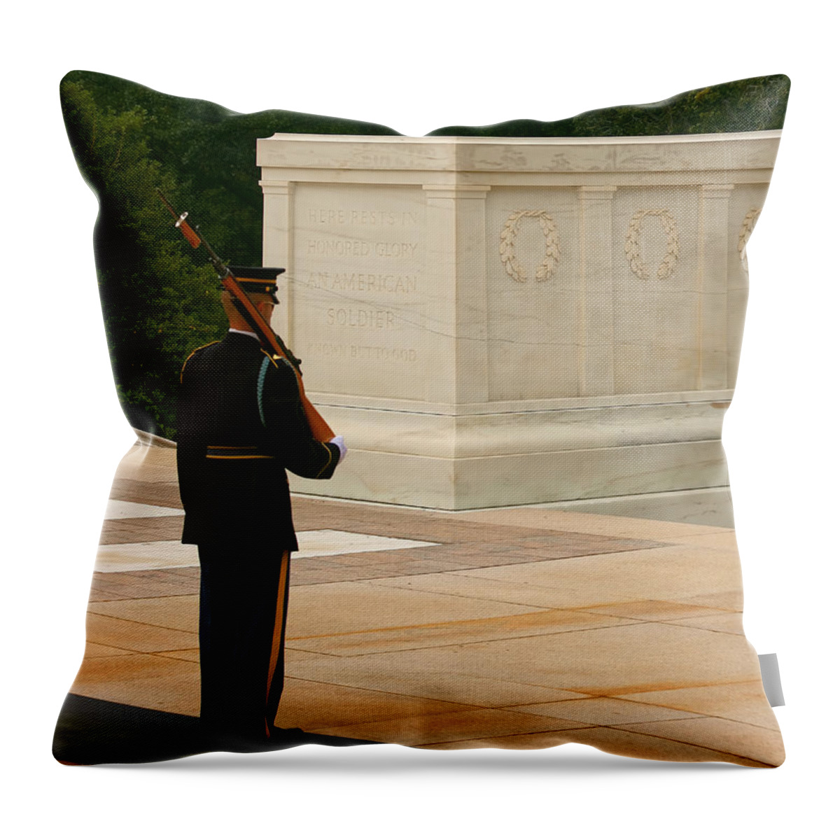 Unknown Soldier Throw Pillow featuring the photograph Tomb of the Unknown Soldier by Kim Hojnacki