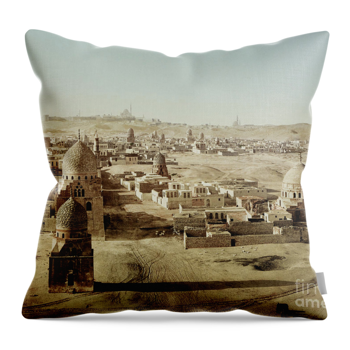 Tombs Throw Pillow featuring the photograph Tombs Of The Mamelukes, Cairo, Egypt by Getty Research Institute