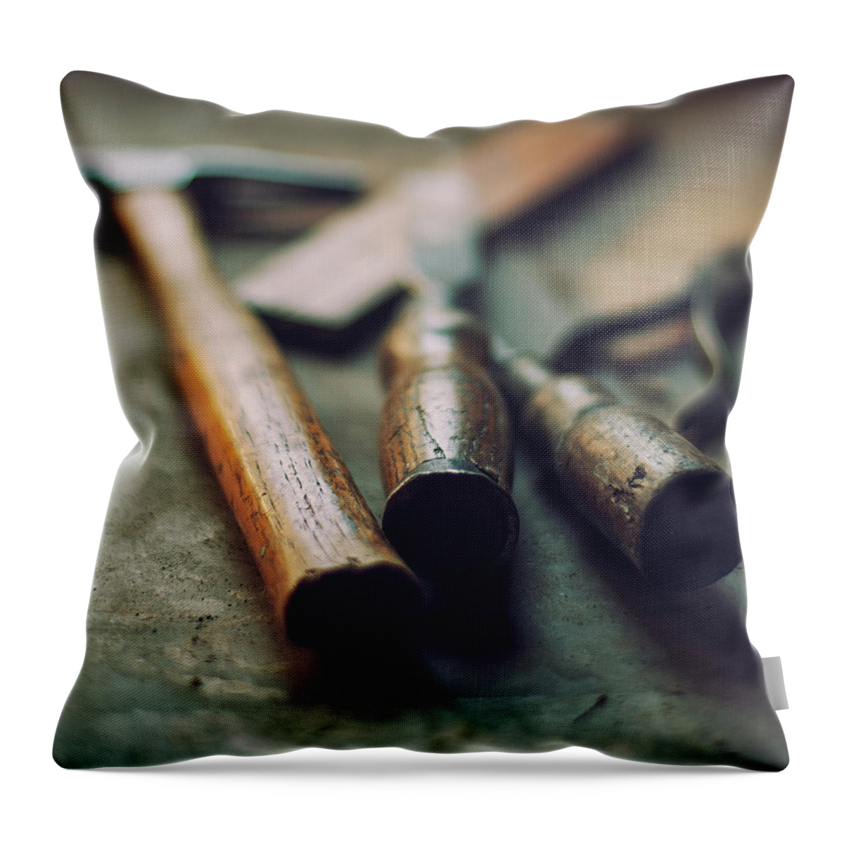 Five Objects Throw Pillow featuring the photograph Tools by Jill Ferry Photography