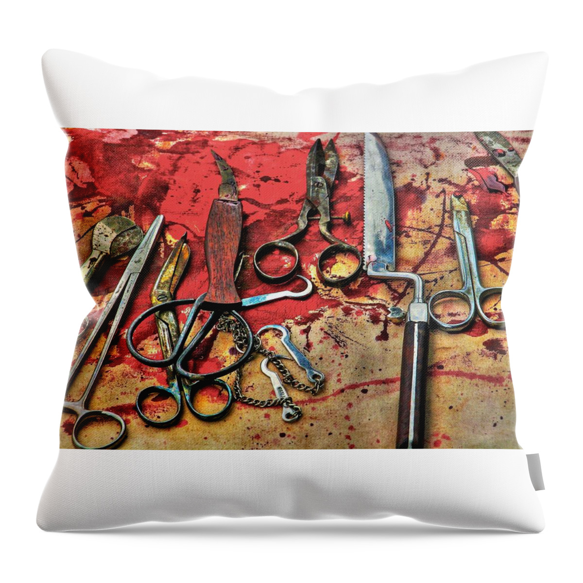 Antique Medical Instruments Throw Pillow featuring the photograph Tools Of The Trade by Karl Anderson