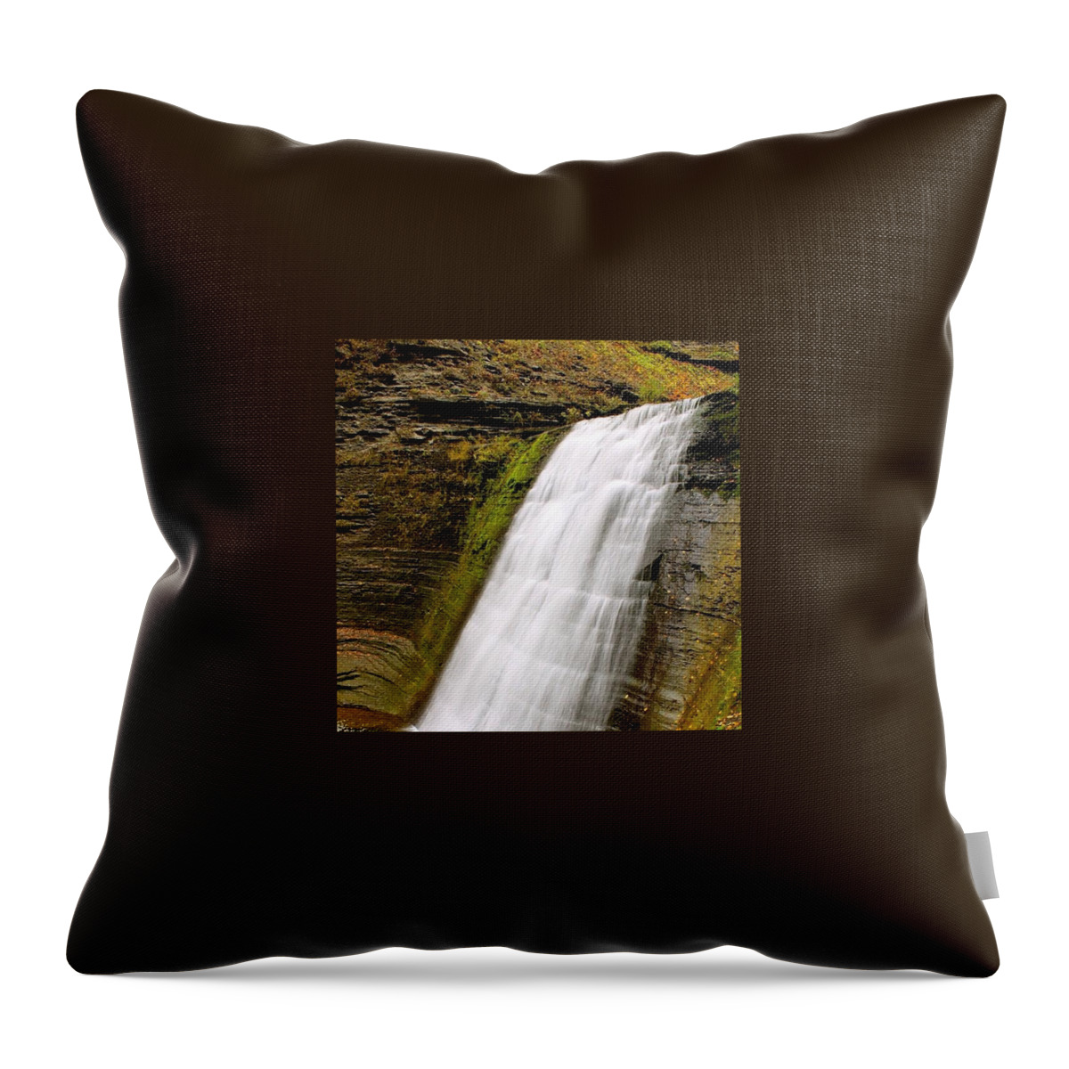 Waterfall Throw Pillow featuring the photograph Top by Justin Connor