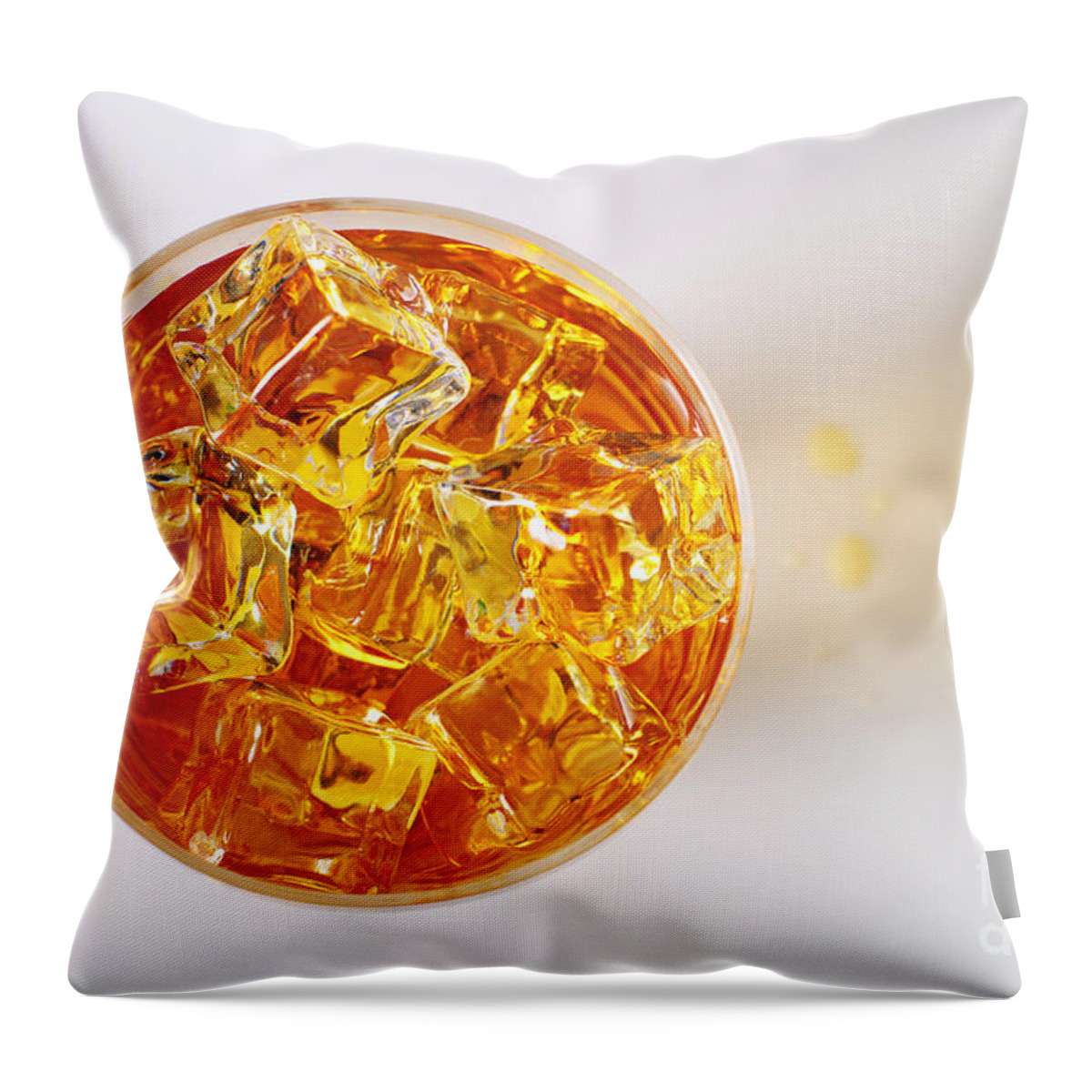 Alcohol Throw Pillow featuring the photograph Top view on Drink by Carlos Caetano