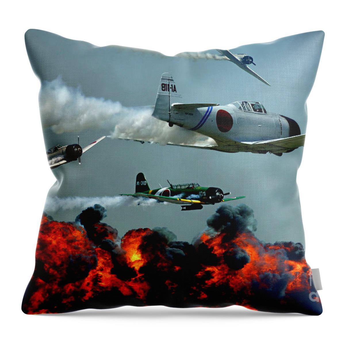 Plane Throw Pillow featuring the photograph Tora Tora Tora by Bob Christopher