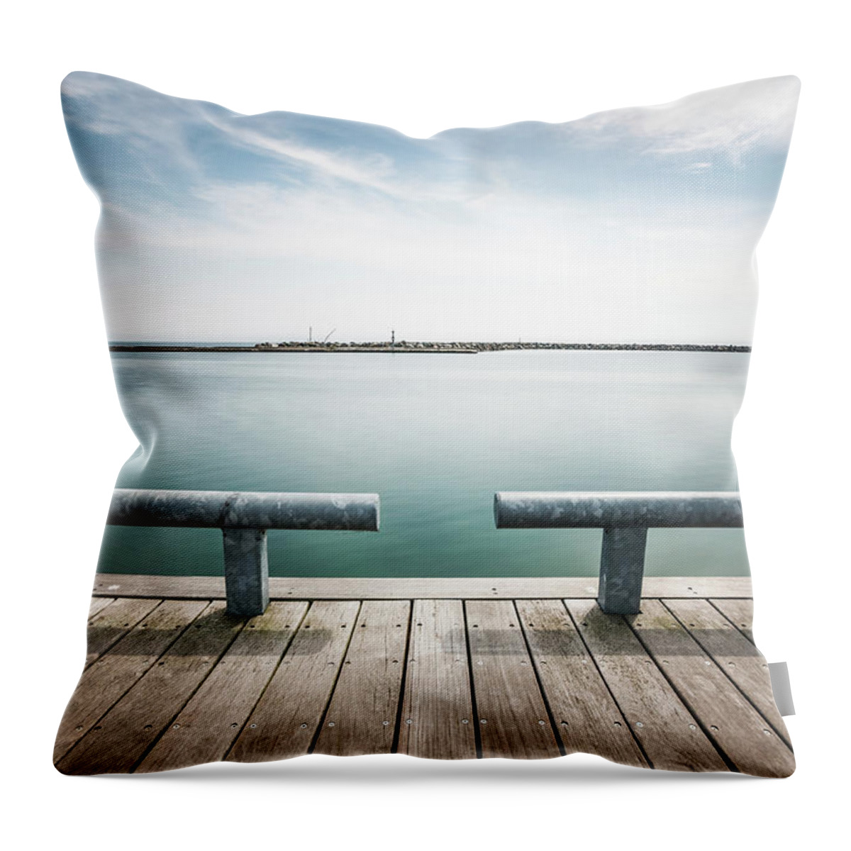 Scenics Throw Pillow featuring the photograph Torontos Lakeside by Www.piotrhalka.com