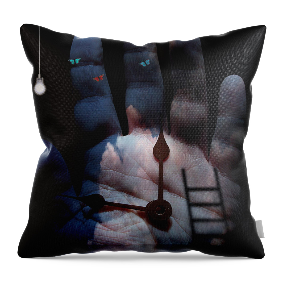 Art Throw Pillow featuring the digital art Touch by Bruce Rolff