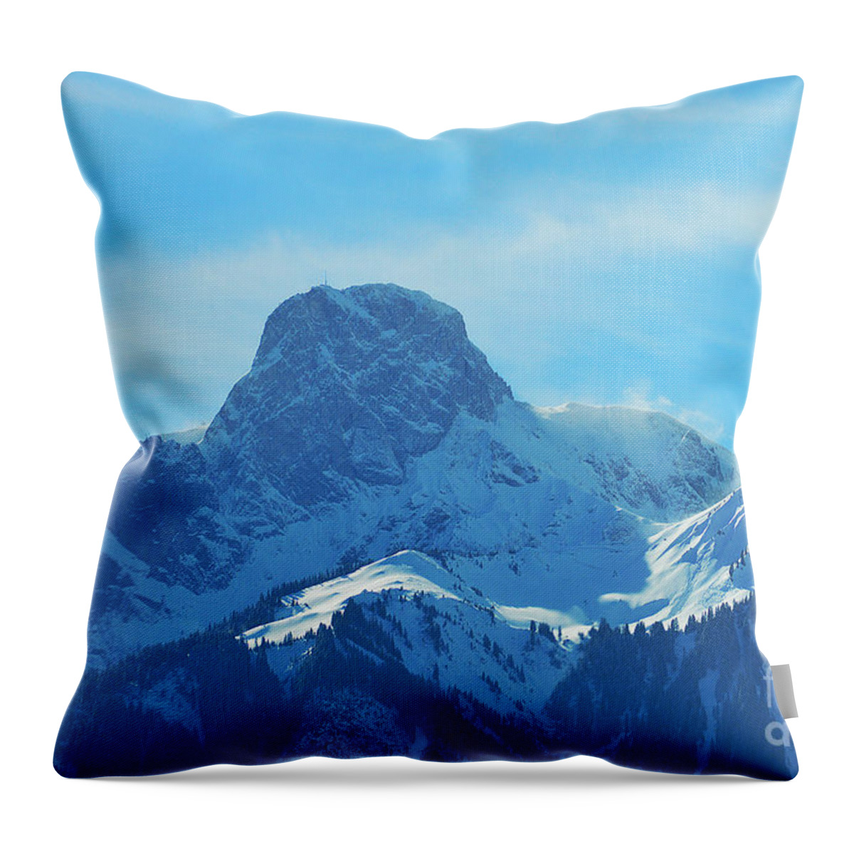 Alps Throw Pillow featuring the photograph Touch of cold and blue by Felicia Tica