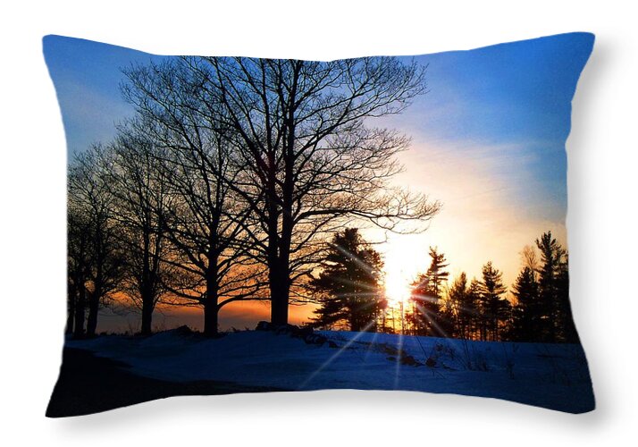 Sunset Throw Pillow featuring the photograph Towards Knowles Hill  by Joy Nichols