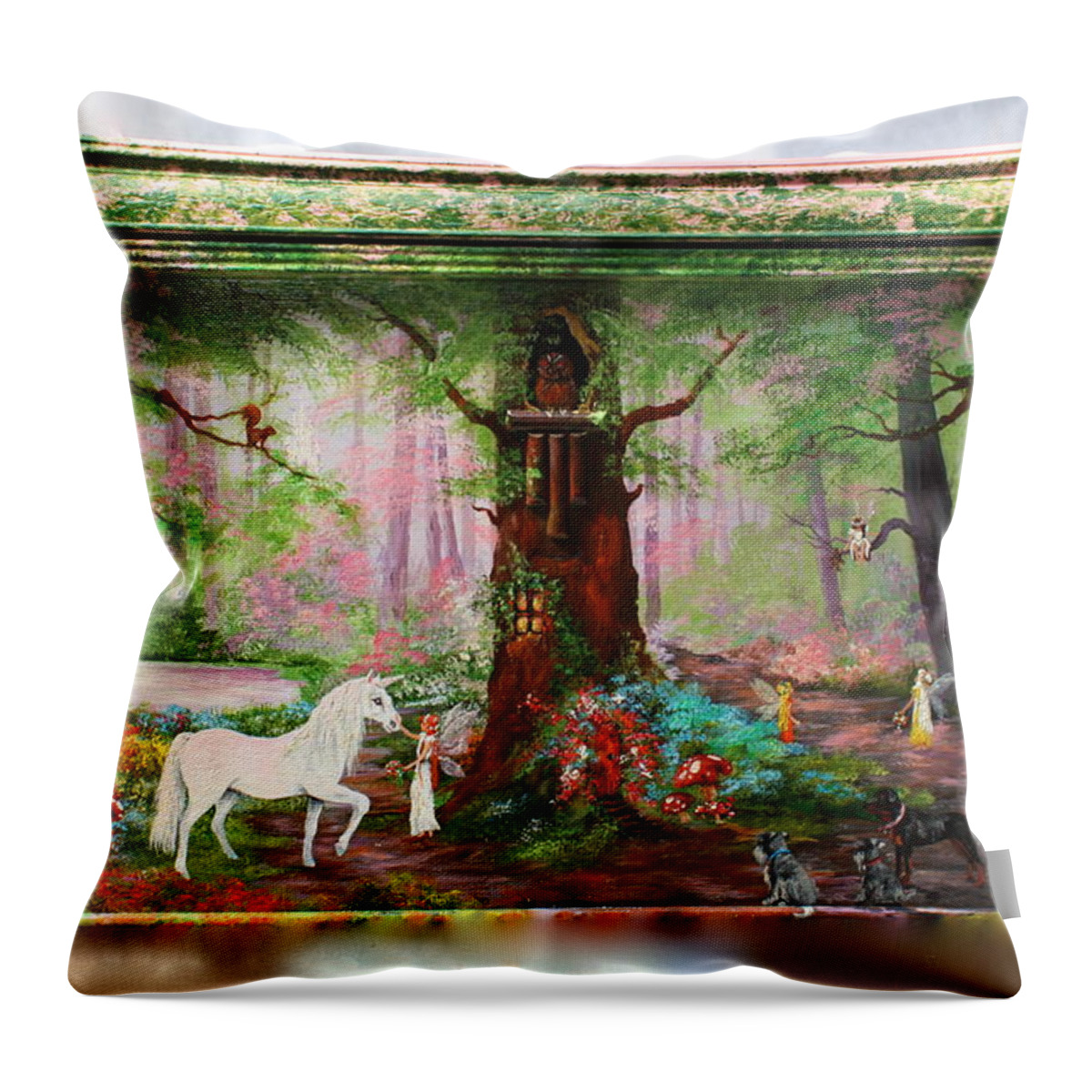 Toy Box Throw Pillow featuring the painting Toy - Box Front View by Jean Walker