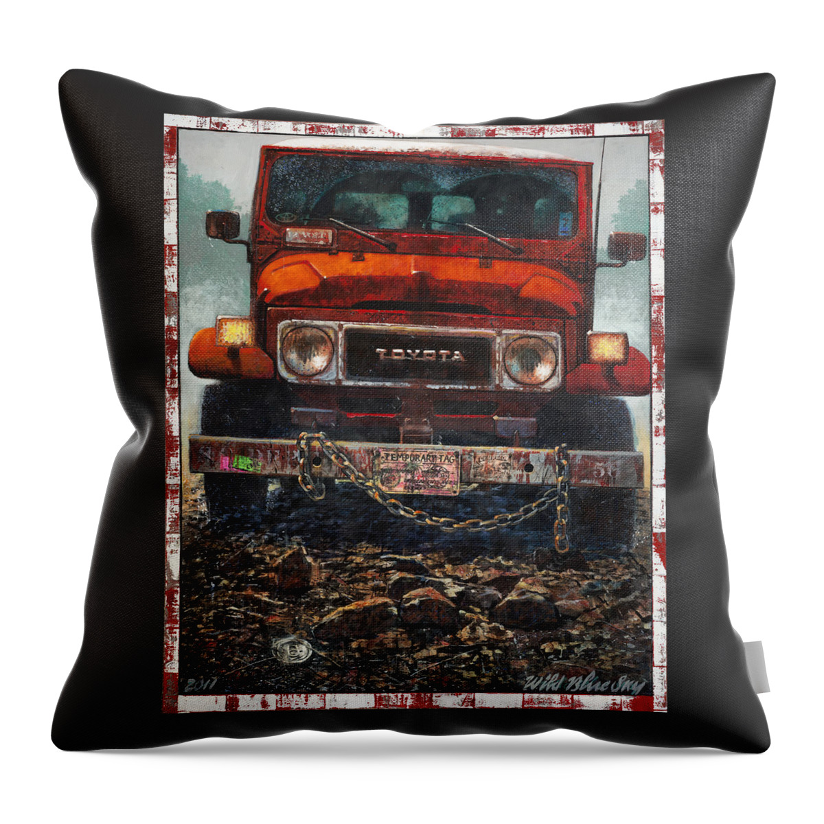 Toyota Throw Pillow featuring the painting Toyota by Blue Sky