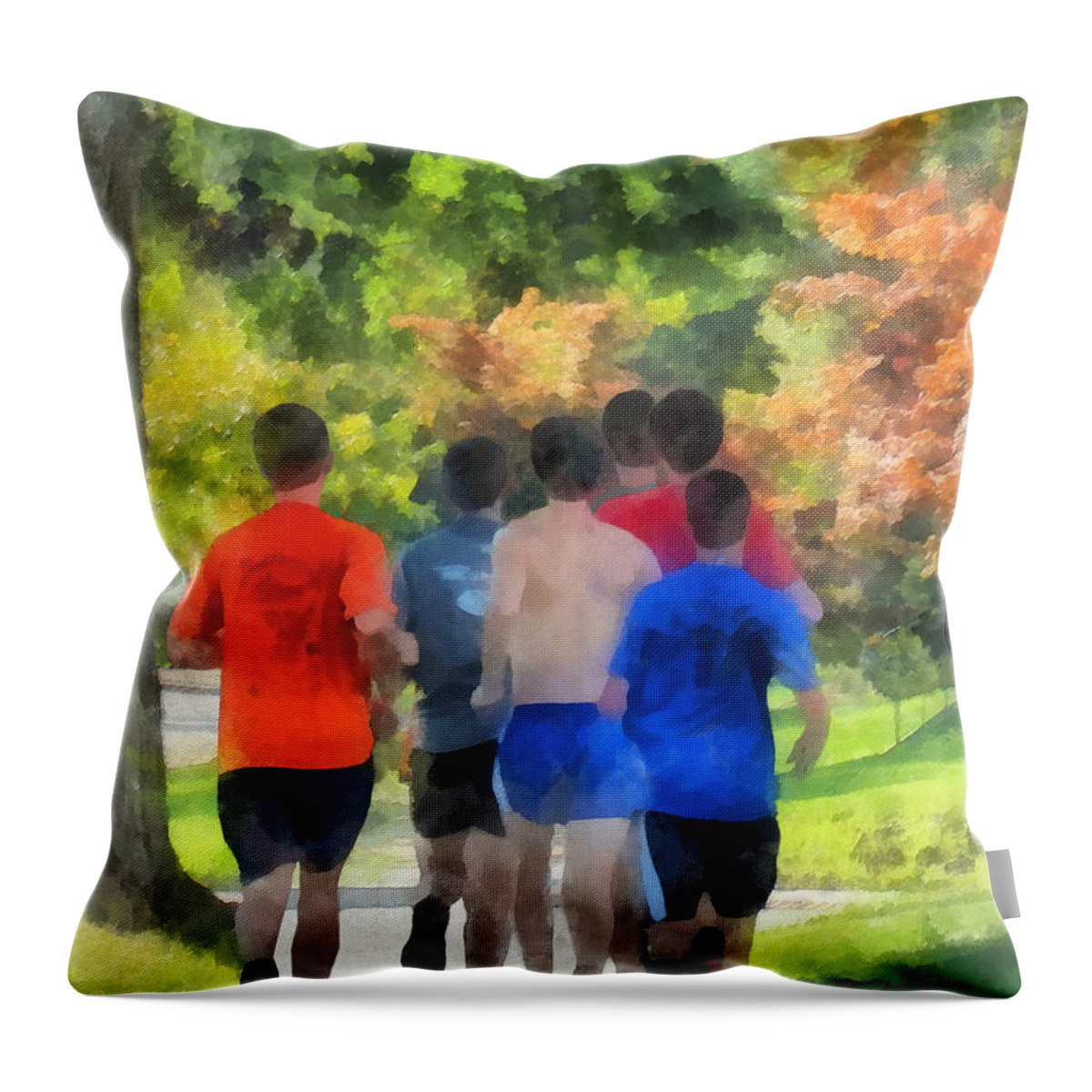 Track And Field Throw Pillow featuring the photograph Track Practice by Susan Savad