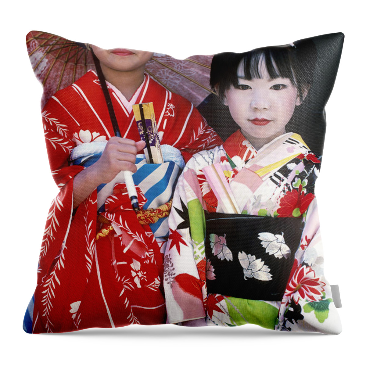 Japan Throw Pillow featuring the photograph Traditional Japanese Clothing by Susan McCartney