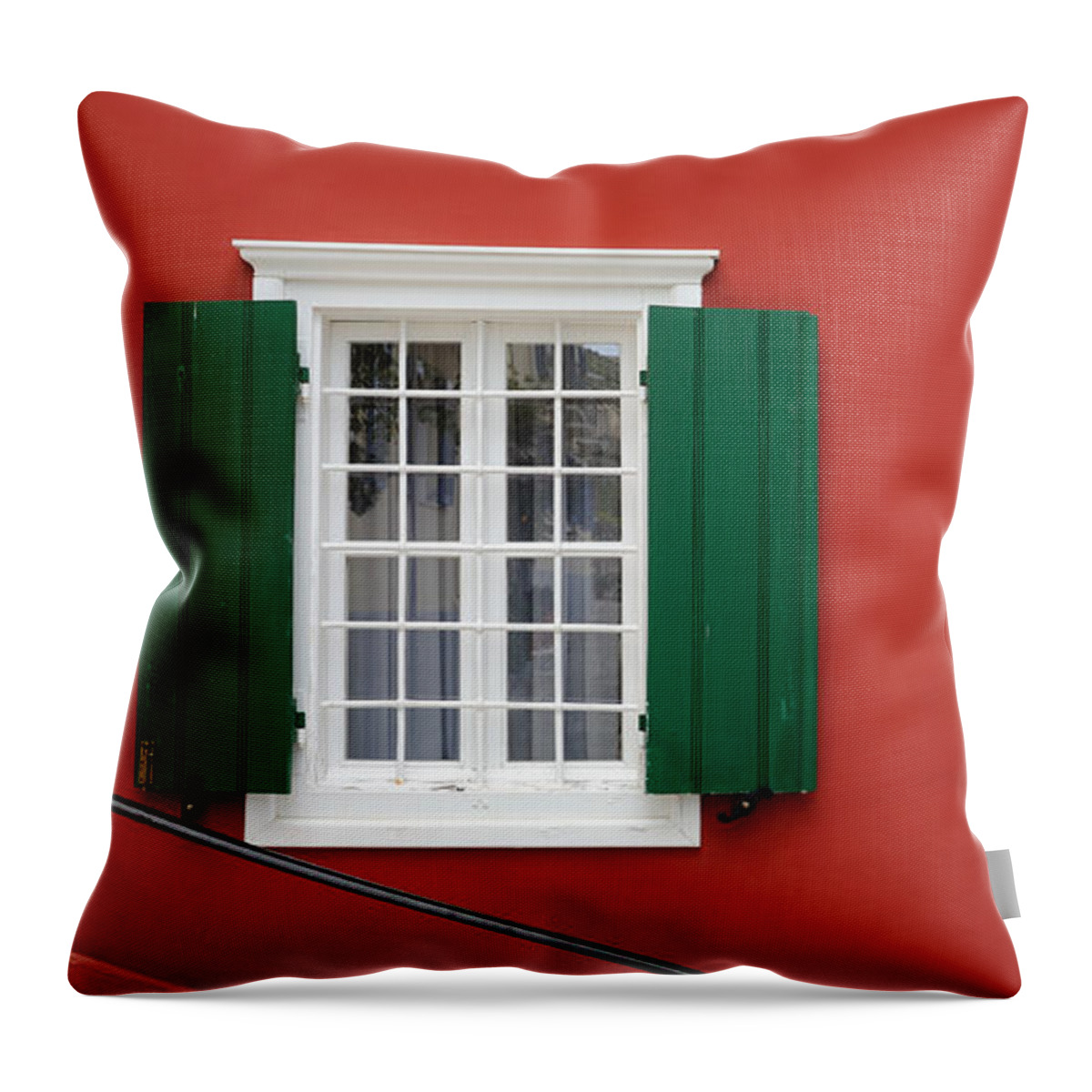 House Throw Pillow featuring the photograph Traditional Red House by Grigorios Moraitis