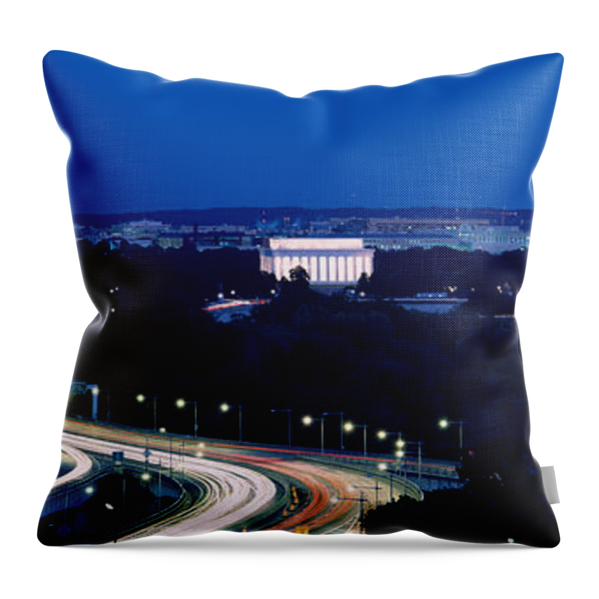 Photography Throw Pillow featuring the photograph Traffic On The Road, Washington by Panoramic Images