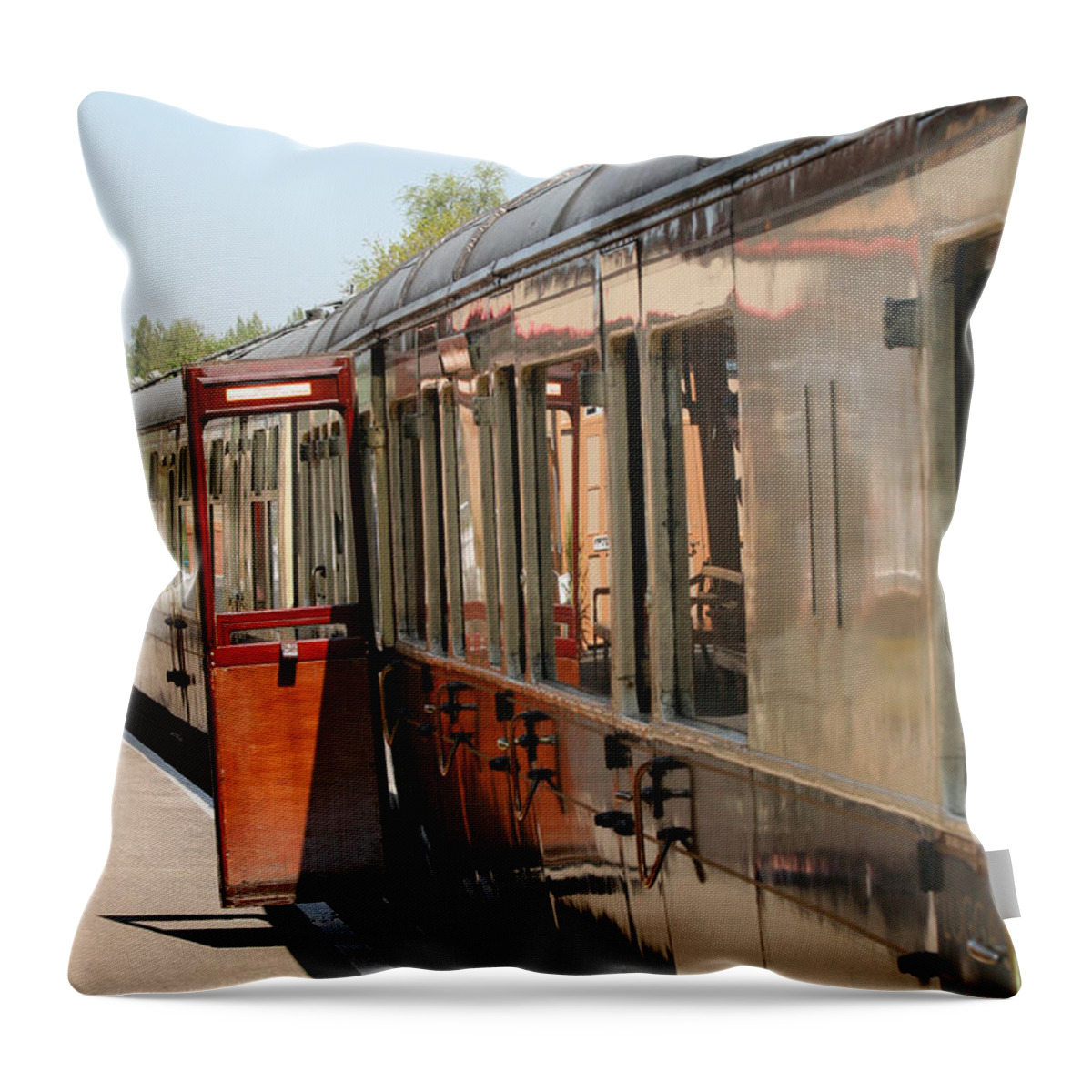 Train Throw Pillow featuring the photograph Train Transport by Sue Leonard