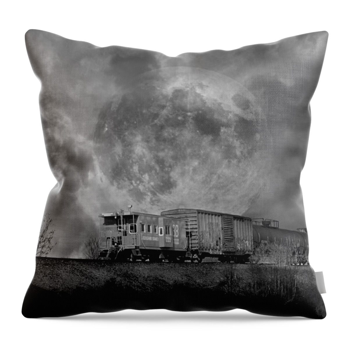 Full Throw Pillow featuring the photograph Trainscape by Betsy Knapp