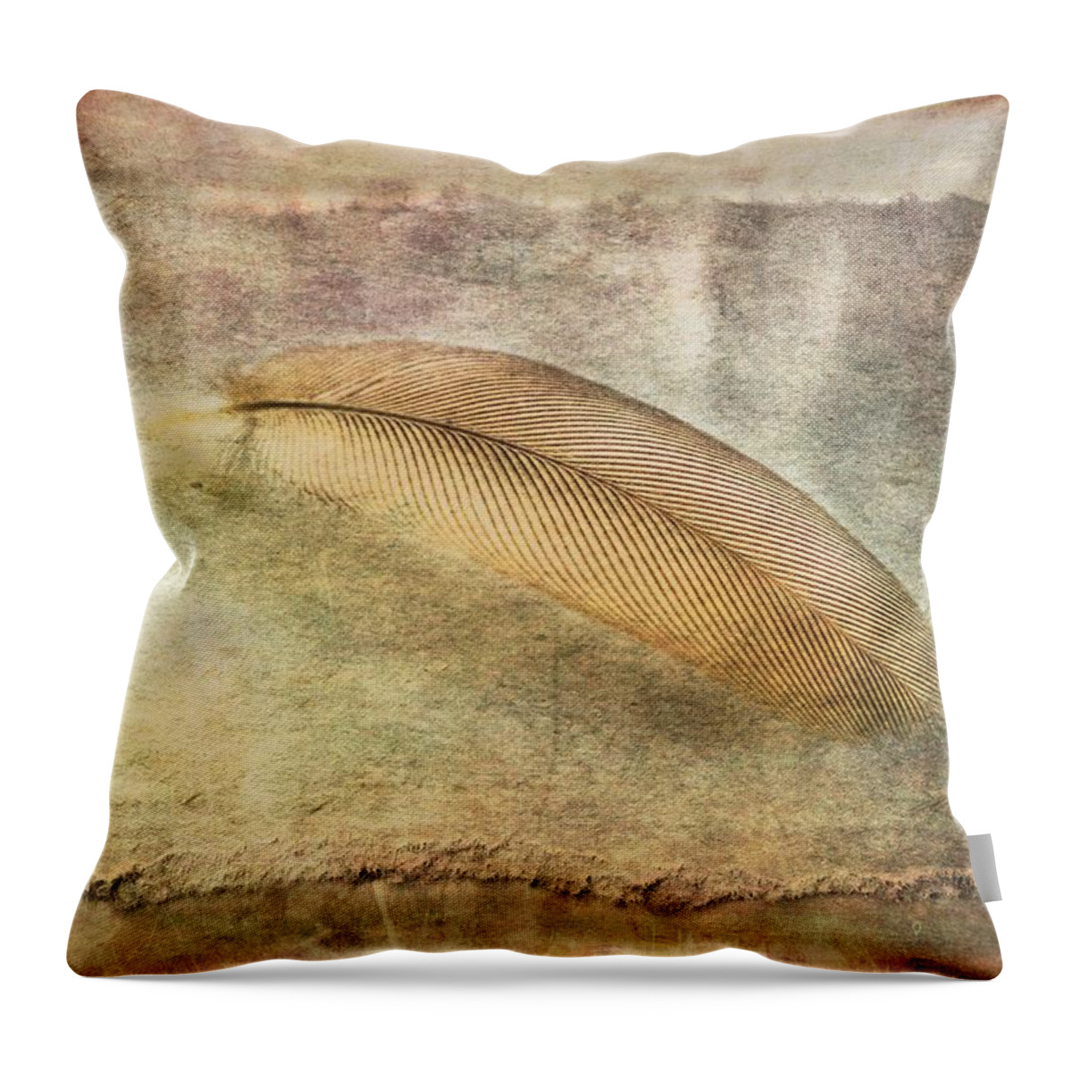 Nature Throw Pillow featuring the photograph Tranquil Feather by Melissa Bittinger