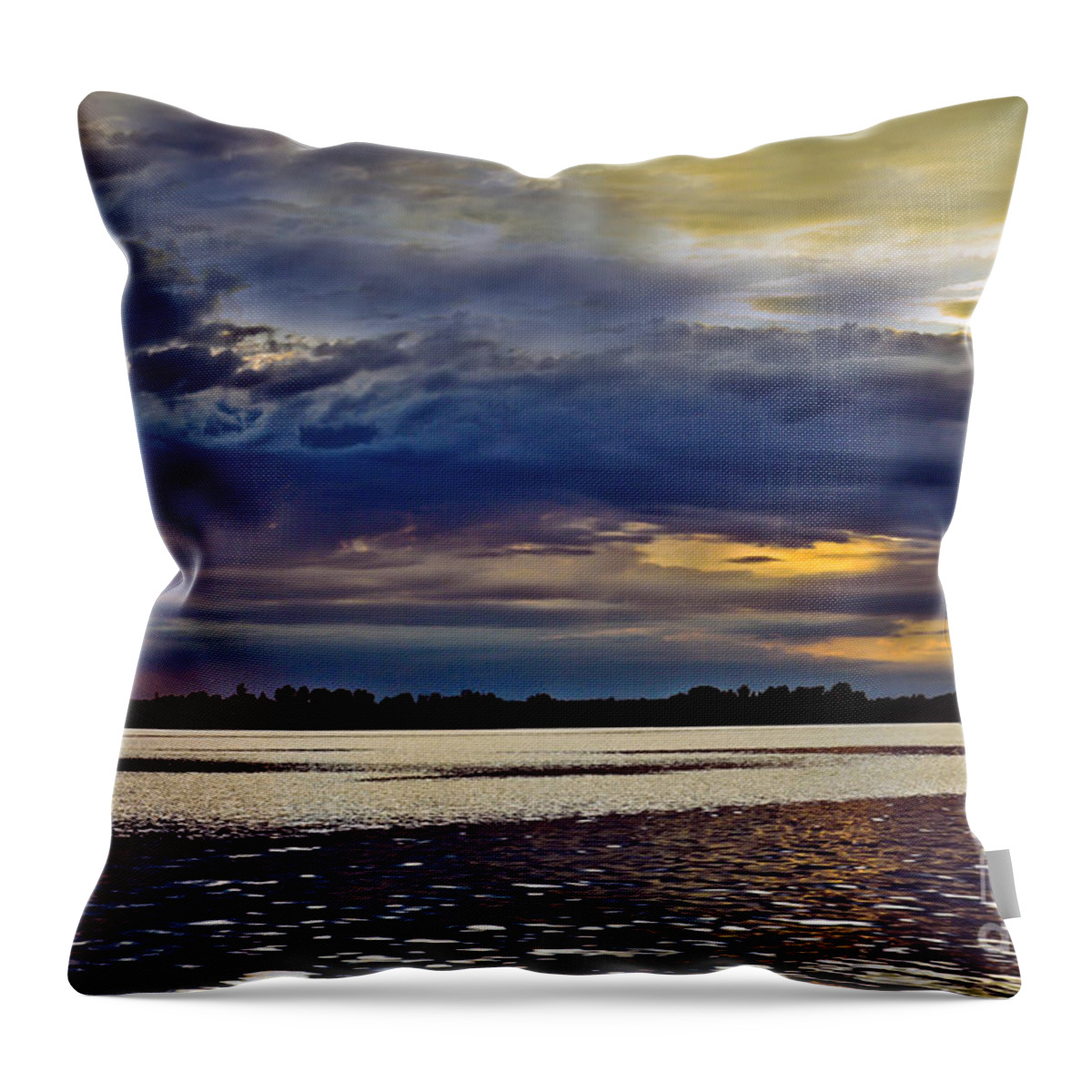 Landscape Throw Pillow featuring the photograph Tranquil Sunset by Gwen Gibson