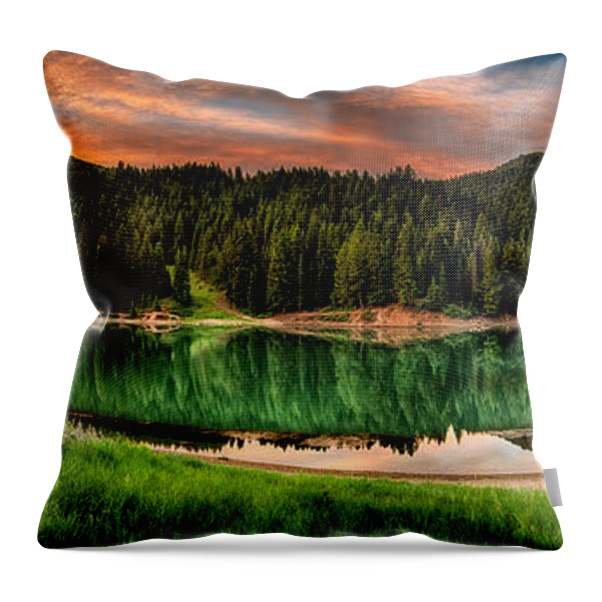 Reservoir Throw Pillow featuring the photograph Tranquility by Brett Engle